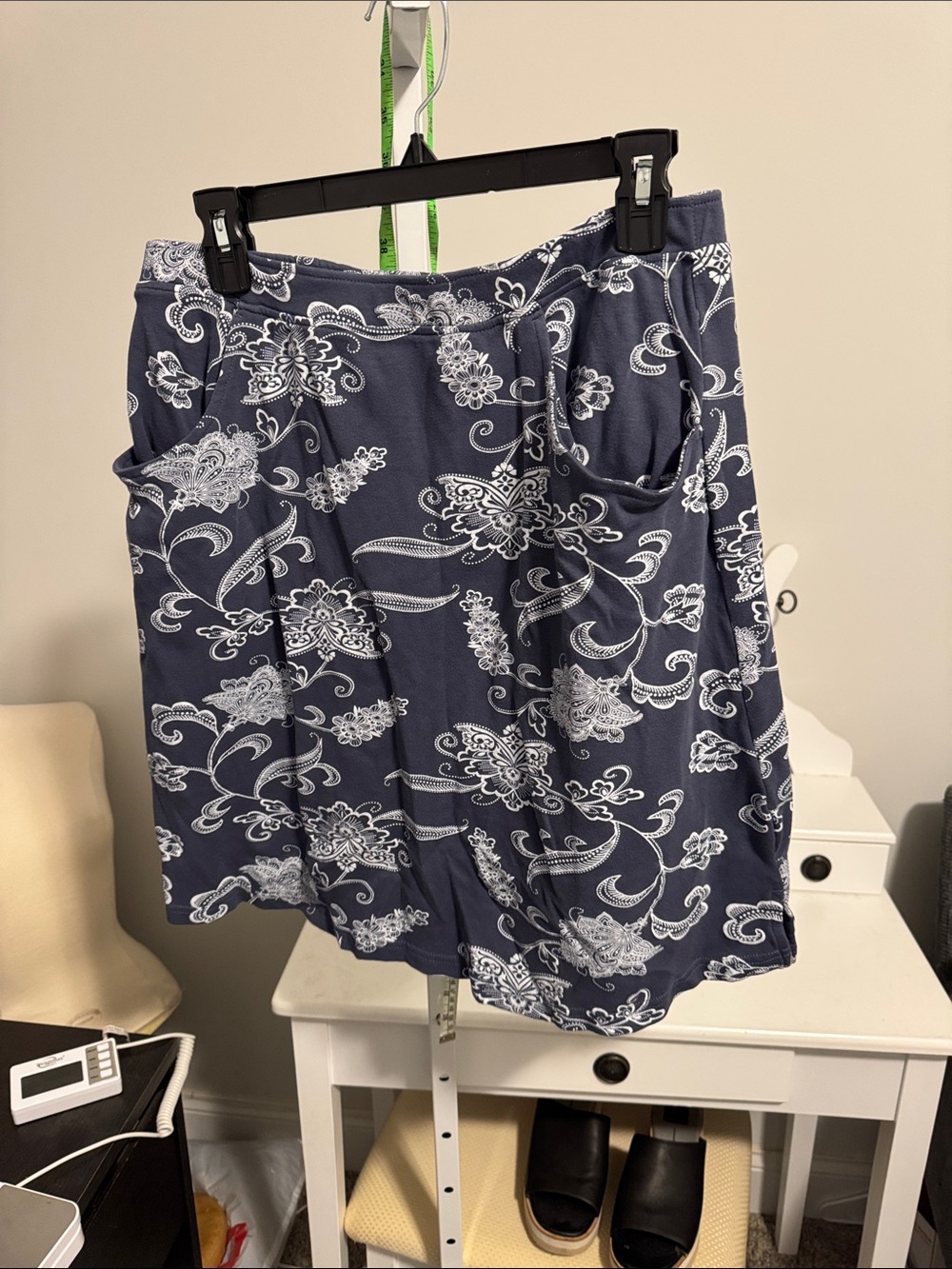 Recollections gray Paisley Elastic Waist Skort with pockets